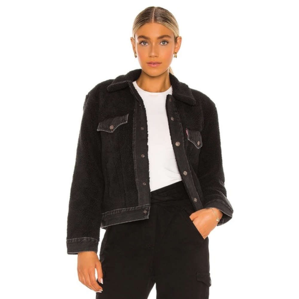 Levi’s Ex Boyfriend Sherpa Pieced Trucker Jacket S